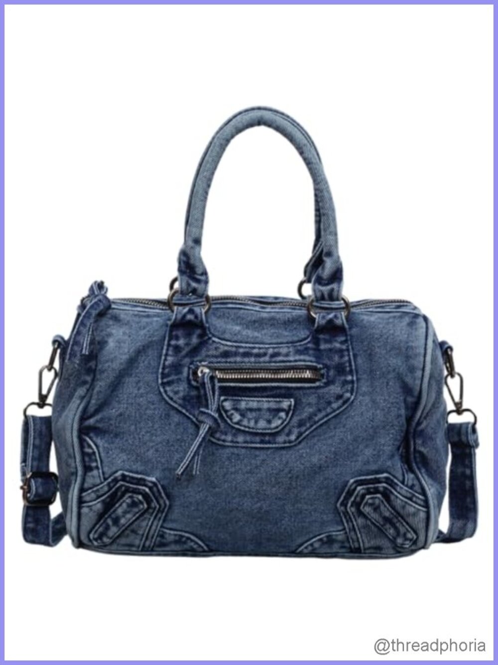 Denim Crossbody Bag for Women Top Handle Jean Purse Tote Handbag